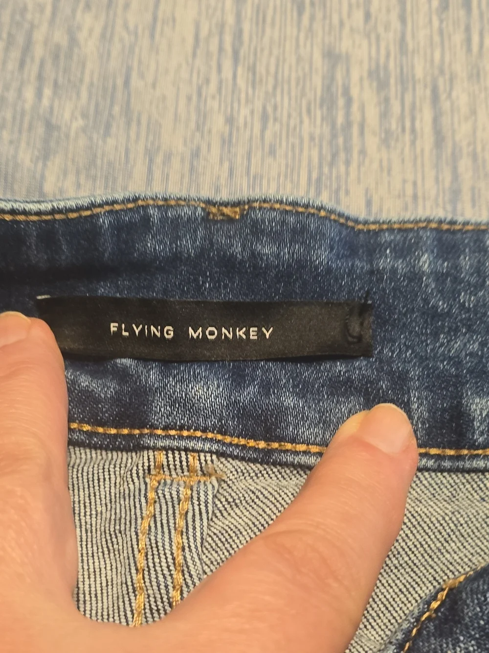 Flying Monkey Dark Blue Denim Waistband Detail